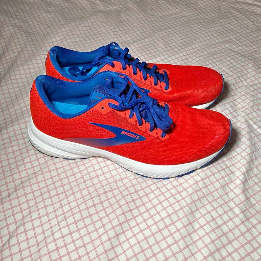 Red and Blue Brooks Running shoes